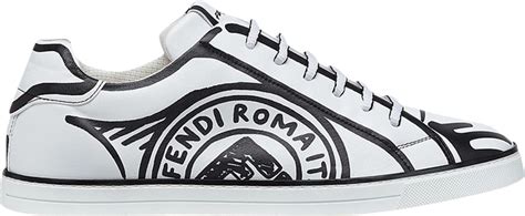 fendi vitello stampato joshua vides snow nero shoes|Joshua Vides x Fendi Roma Leather Low 'Fendi Stamp .